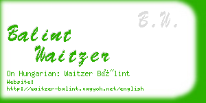 balint waitzer business card